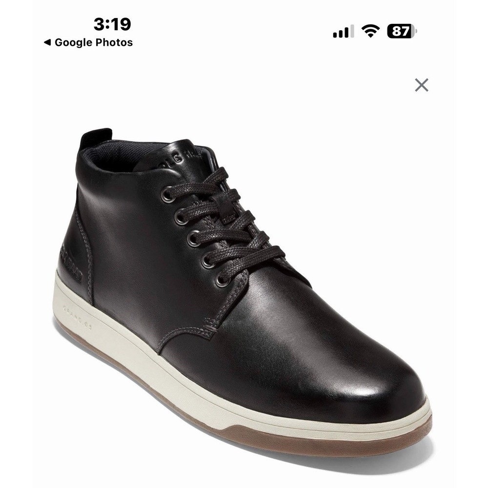 Cole Haan Vartan 2.0 Midcut High Top Black Leather Sneakers Mens 12 C32240